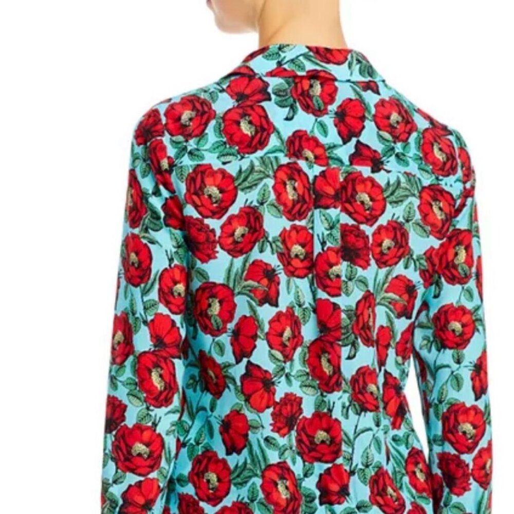 ALICE+OLIVIA SILK BLOUSE BUTTON DOWN PREPPY CHIC TRENDY GREEN RED FLORAL
SZ XS - Picture 4 of 14